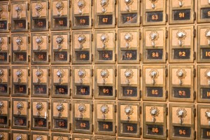 Mailboxes in Stahl Hall.