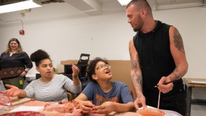 YAW students in a clay and ceramics class.