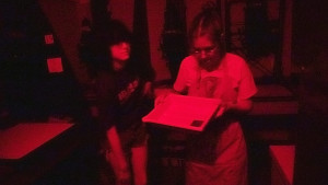 YAW students working on a sculpture.
