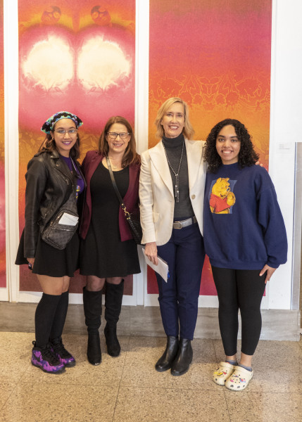 First Lady Lori Shapiro, Cathy Young, Cecelia Jones and Mylee Vasquez posing for a photo