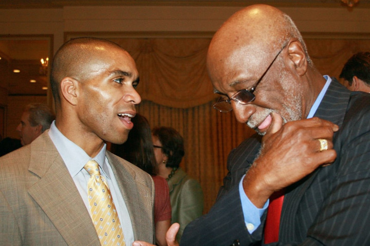 Blake Bradford (left) talking with Ivory Nelson (right) 