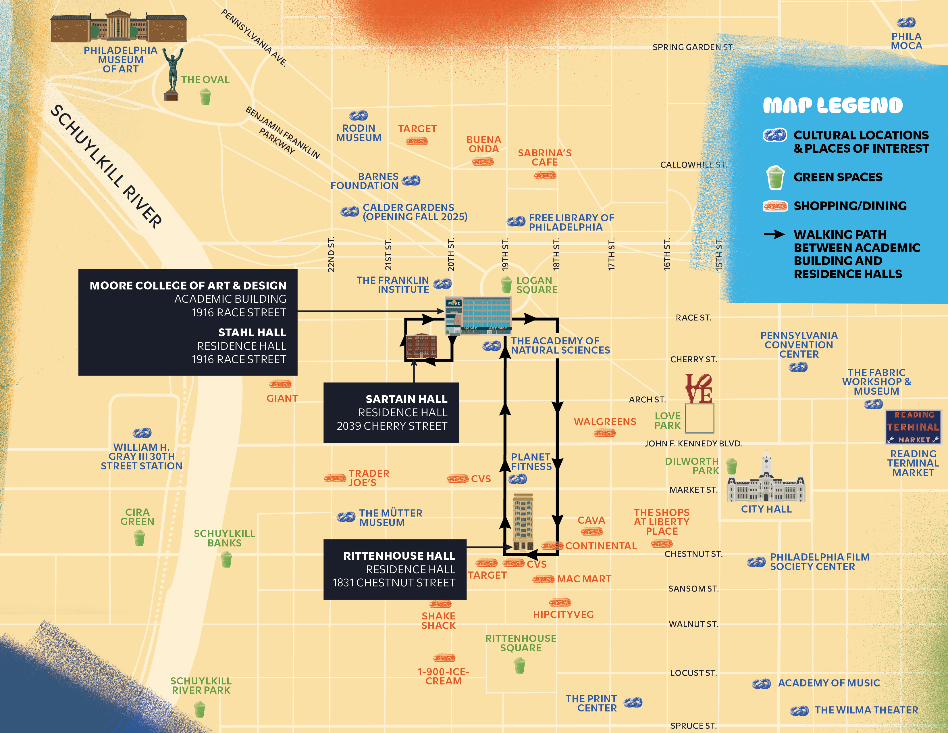 Moore College of Art & Design — 2025 Campus Map